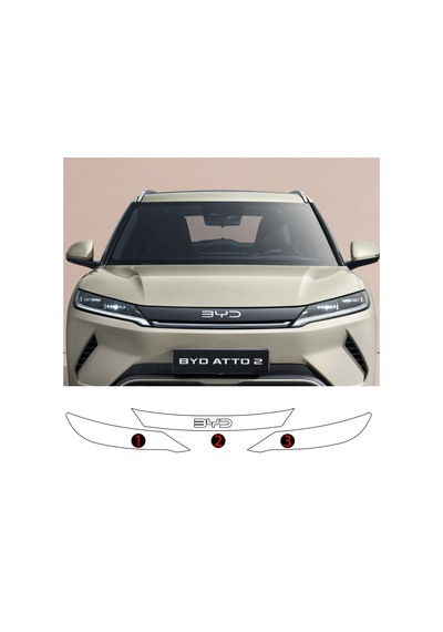 Byd Atto 2 Uyumlu Ön Panjur Ve Far Tpu Koruyucu 3'lü Set 2025-2026