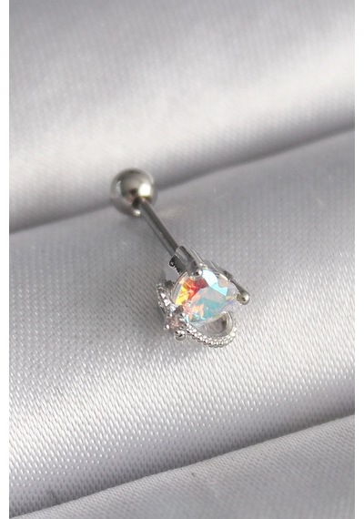 316l Çelik Gümüş Renk Zirkon Taşlı Kalp Tragus Piercing Diğer 22876610