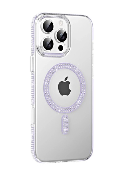 Joko Apple İphone 16 Pro Uyumlu Move Taşlı Magsafe Kapak - Lila
