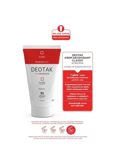 Deotak Krem Deodorant Classic 35 Ml X 4 Adet