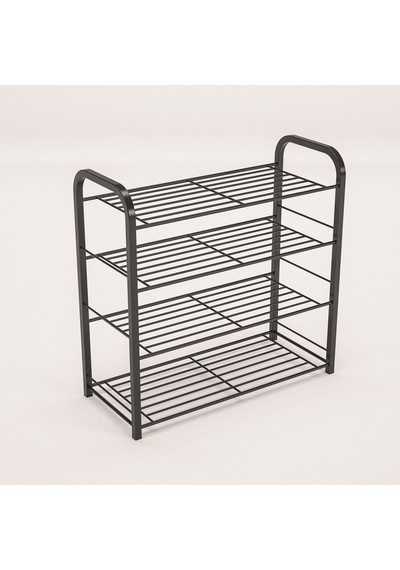 Retohome Metal 4 Katli Ayakkabilik Ve Çok Amaçli Raf 2321 Siyah
