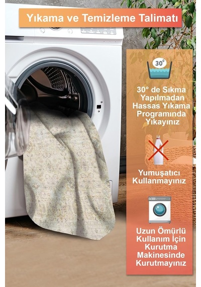 Depoba Murans Kadife Modern Kaymaz Pamuk Tabanlı Yıkanabilir Antibakteriyel Salon Halısı 160x230 Diğer