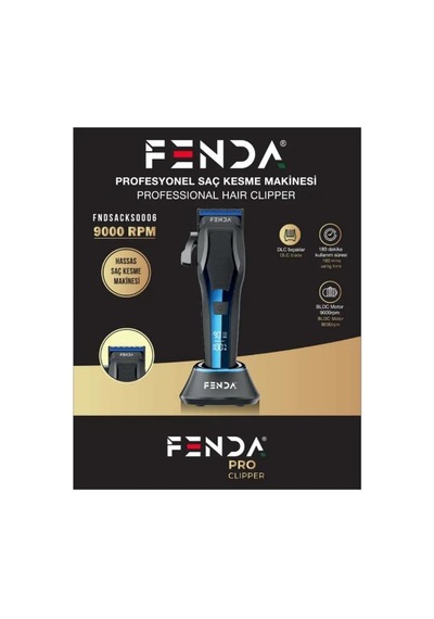 Fenda Profesyonel Standlı Saç Kesim Tıraş Makinesi Bldc 9000 Rpm Lacivert Fndsacks0006