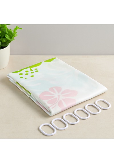 Pvc Banyo Duş Perdesi 90x180 Cm - 2'li, 12 Halka Renkli