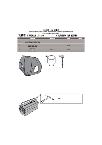 Givi Tb3106 Suzukı Burgman 125-200 06-13 - Burgman 125-200 Abs