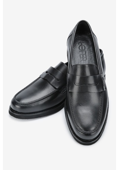 Lofer Erkek Deri Eva Tabanlı Bantlı Klasik Loafer Siyah Lfr-o1133 Derı