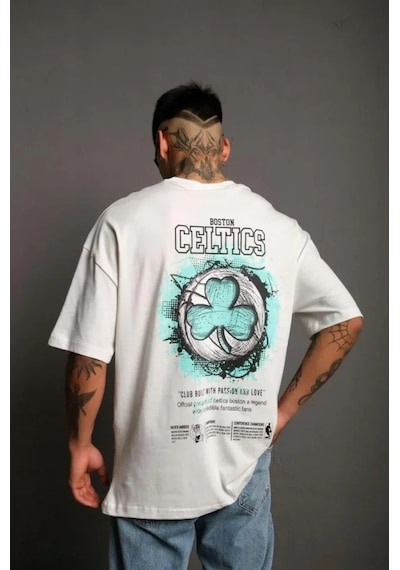 Vexor Erkek Sırt Baskılı T-shirt - Beyaz