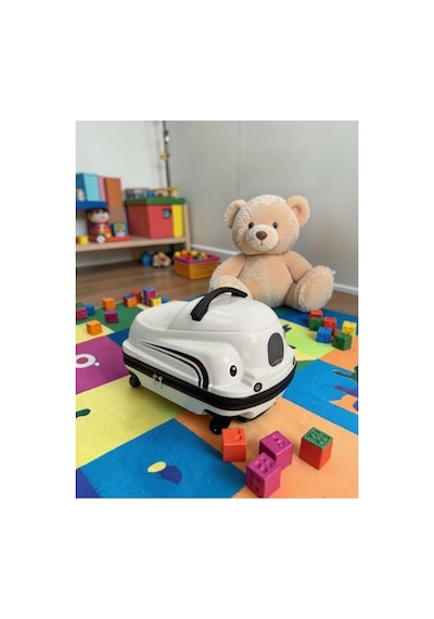 Aresshop Araba Valiz Çocuk Çanta Cocuk Araba Valız Beyaz
