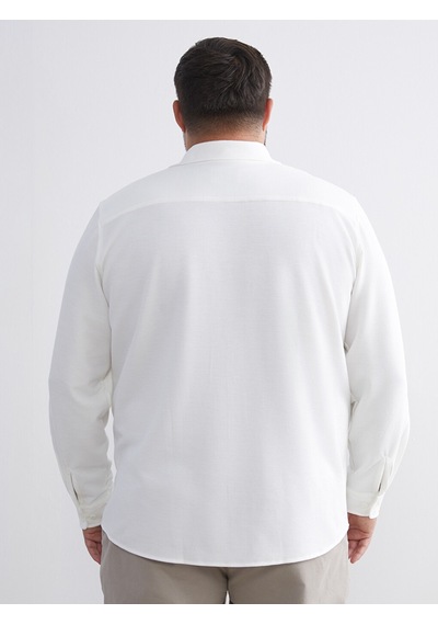 Lcw Vision Beyaz Büyük Beden Slim Fit Uzun Kollu Erkek Gömlek