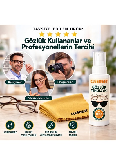 Gözlük Ve Ekran Temizleme Seti 50 Ml + 15x18 Cm Mikrofiber Bez
