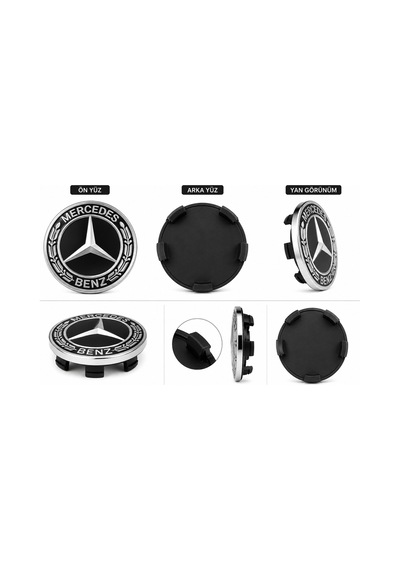 Mercedes Jant Göbeği Göbek Kapağı 4 Adet Jant Orta Kapak