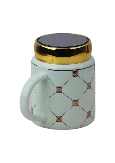 Ekose Tasarımlı Aynalı Kapaklı Sıcak Tutan Kupa Bardak Fincan Mug Mini Motivasyon Termos 450 Ml. 001