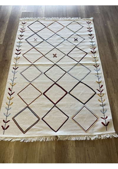 Hoom Rugs Samos Sms 21 Multy Yıkanabilir Çift Taraflı Pamuk Kilim Çok Renkli