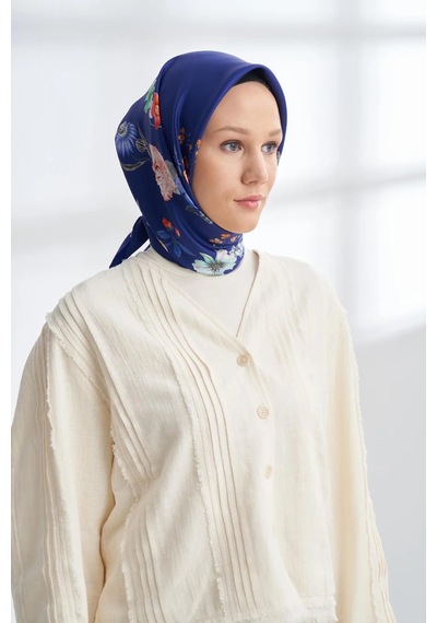 Armanda Premıum Collectıon Rosemary Desen Twıll İpek Eşarp - 4319-159 Saks