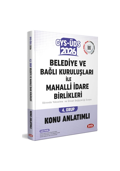 Data 2026 Gys Üds Belediye Ve Bağlı Kuruluşları İle Mahalli İdare Birlikleri 4. Grup Konu Anlatımlı Data Yayınları
