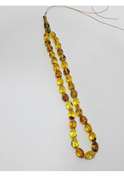 Doğal Kaya Damla Kehribar Tesbih 33lük 26,10 Gram K005