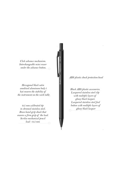 Scrikss Office Hexagonr Mekanik Kurşun Kalem Siyah 0.5 Mm Genel