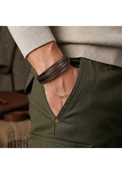 Moncuk Design Kahverengi 4 Lü Pu Deri Çoklu Bileklik - Zamak Kilit 33513b10d7 Çok Renkli