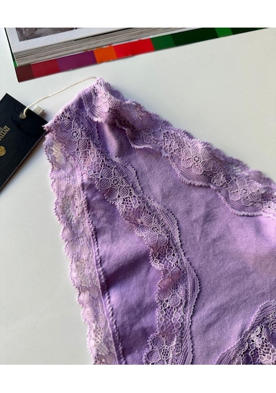 Arlet Kadın Pamuklu Rahat Günlük Kullanım Dantelli Slip/külot Li Lila