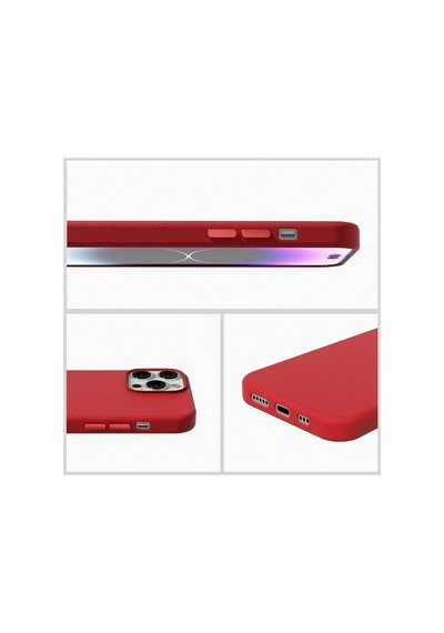 Smcase Apple Uyumlu iPhone 14 Pro Kılıf Alphines Wiriless Destekli Suni Deri
