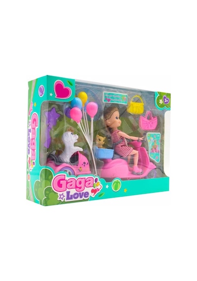 Gaga Love ve Köpeği Motosiklet Gezisi Pembe