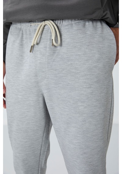 Tommy Life Gri Yüzeyi Dokulu Standart Fit Erkek Eşofman Alt - 82155