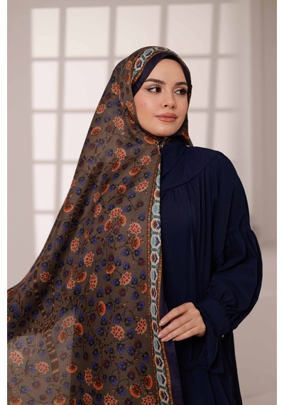 Mimiyum Alya Desen Soft Şal Acı Kahve