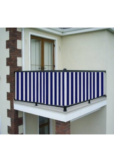 Ceylan Home Balkon Demiri Perdesi Bağcıklı Mavi Ölçü Seçenekli Kahverengi