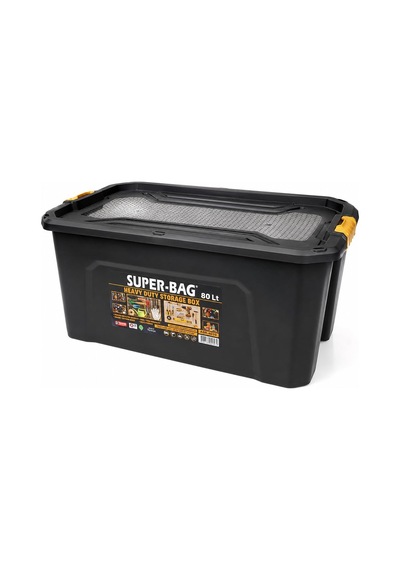 Super Bag 80 L Kapaklı Saklama Kutusu, Ağır Hizmet Plastik Depolama Kutusu, Çok Amaçlı Eşya Düzenleme Ve Saklama Kabı, Darbeye Dayanıklı, Ev Garaj Depo Kullanımı, Asr-4040 Sku: Zeusb0flyp8xw5