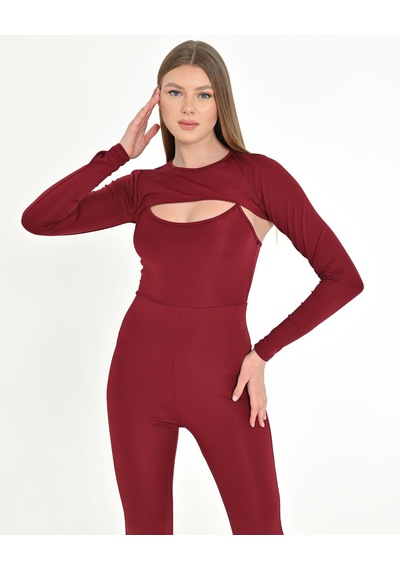 Kesik Detaylı Fit Takım - Şıklığın Yeni Hali Bordo