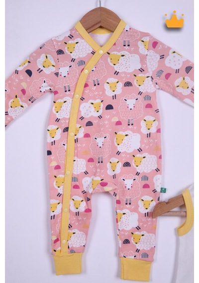Babyhola Bebek Çıtçıtlı Badi Tulum Bere 3'lü Takım %100 Pamuk Annemi Seviyorum Yazılı 587-8 Pembe