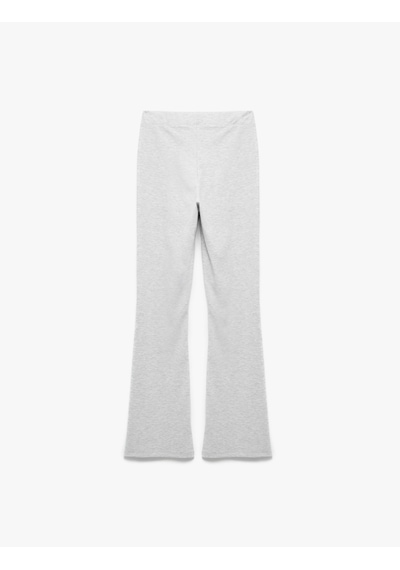 Koton Normal Bel Dar Kesim İşleme Detaylı Ribanalı Pijama Altı Gri Melanj 5slk40188mk Gri Melanj