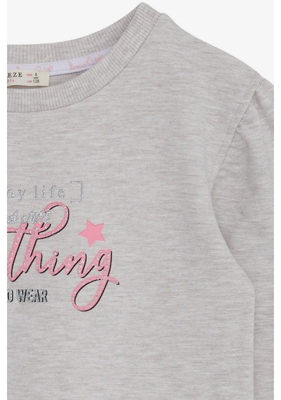 Breeze Kız Çocuk Sweatshirt Simli Yazı Baskılı 8-14 Yaş, Bej Melanj Bej Breeze Kız Çocuk Sweatshirt Simli Yazı Baskılı 8-14 Yaş, Bej Melanj Bej