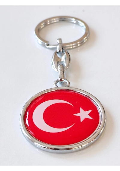 Moncuk Design Kırmızı Türk Bayraklı Metal Ve Planahtarlık