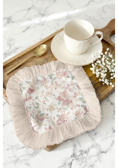 Romantik Çiçek Bahçesi Saçaklı Sunum Peçetesi - Pastel Vintage Bohem Pudra Kahve Yanı Sunum Mendili Okyanus Altın Sarısı Romantik Çiçek Bahçesi Saçaklı Sunum Peçetesi - Pastel Vintage Bohem Pudra Kahve Yanı Sunum Mendili Okyanus Altın Sarısı
