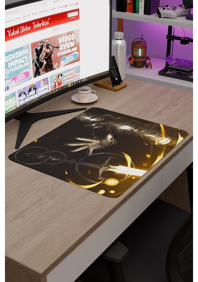 Demon's Souls Kaymaz Dikişli Kauçuk Oyuncu Mousepad V3 - 48x40 Xl Gaming Mouse Pad Fare Altlığı