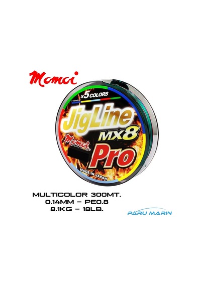 Momoi Jigline Mx8 Pro 0.14mm 300mt. Multicolor İp Misina