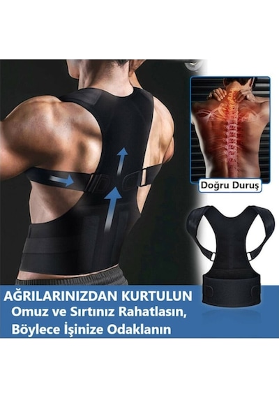 Fitness Kadın Erkek Vücut Şekillendirici Korse Manyetik Sırt Dik