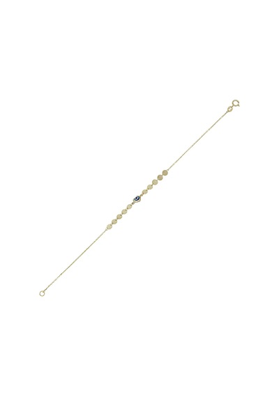 Altın Nazar Boncuklu Bileklik T069701 Sarı Altın