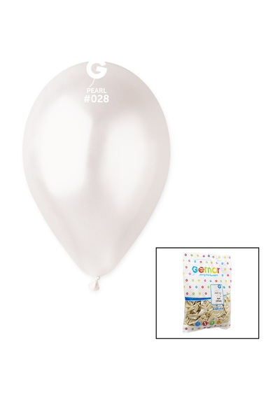 Gm-110-28 Metalik - Beyaz Balon 11&apos &apos - 28cm - 100 Parça Çok Renkli