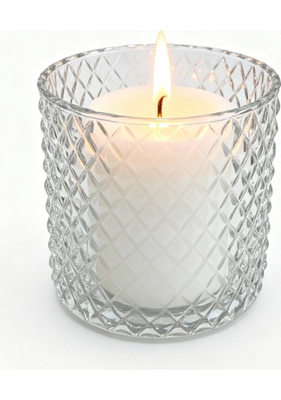 Paşacam Kristal Desenli Mini Vazo 10cm Genişlik X 10cm Uzunluk Mumluk Beyaz