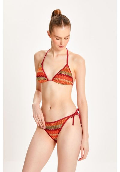 Too Salty Swimwear Kadın Bordo Dantelli Yandan Bağlamalı Üçgen Bikini Takımı 24s116st Bordo