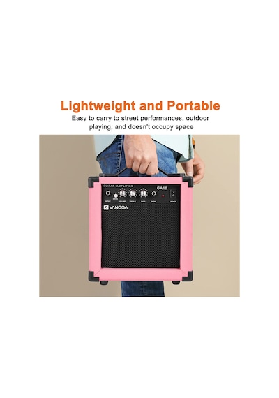Vangoa Ga10pk 10 Wat Elektro Gitar Amfisi Pembe