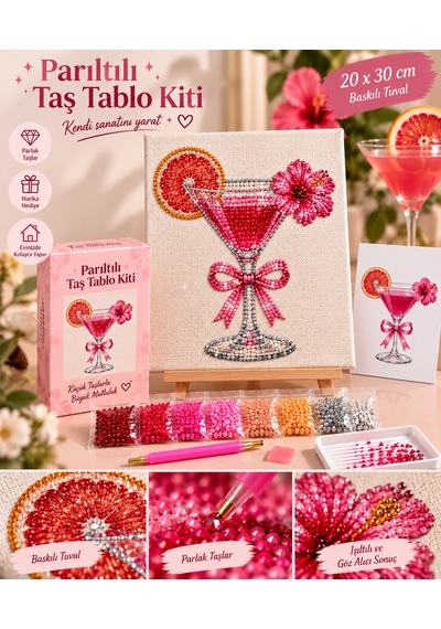 Bedazzling Taşlı Tuval Kiti Küçük Boy 1 Adet