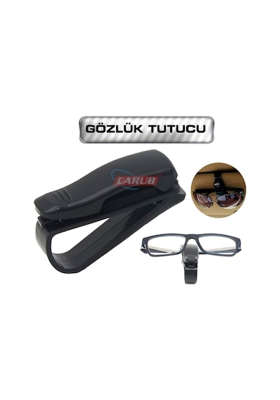 Carub Araç İçi Gözlük Tutucu Klips 1 Adet-siyah