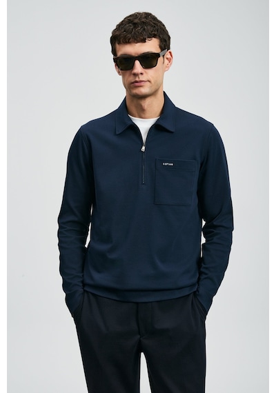 Lufian Erkek Lucas Smart Polo T-shirt 112040043 Koyu Lacivert Koyu Lacivert