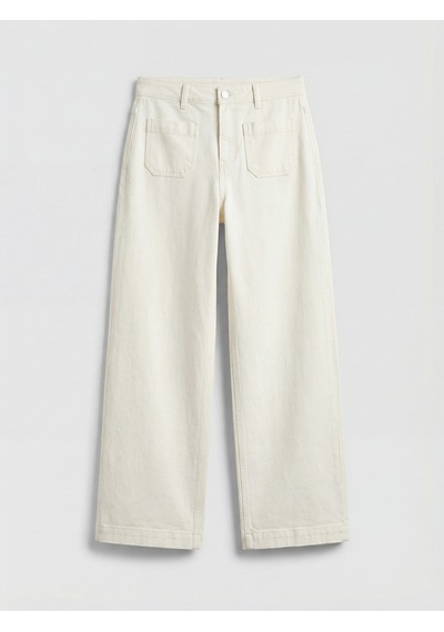 Lcw Everyday Beyaz Wideleg Kadın Jean Pantolon