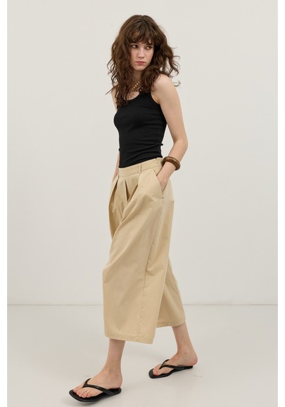 Antioch Pileli Culotte Pantolon Bej