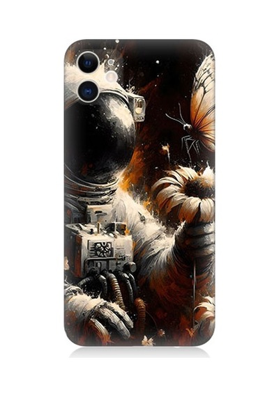 Apple Uyumlu iPhone 12 Uyumlu Uzay Astronotu Desenli Silikon Kılıf -