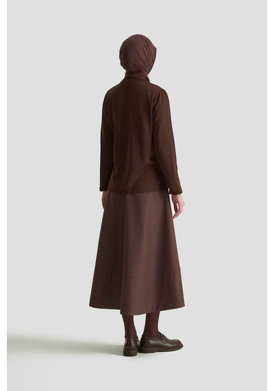 Armine Trend Taş Baskılı Triko Tunik Kahverengi 25ytd4126 Kahverengi